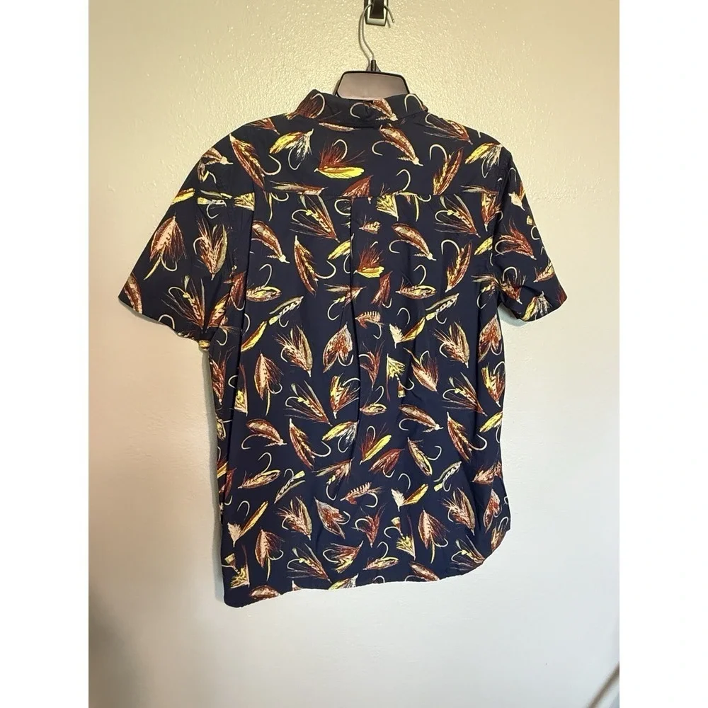 The Northface Men's Baytrail Shirt Navy Fly Fishing Polo Button Down Shirt Large